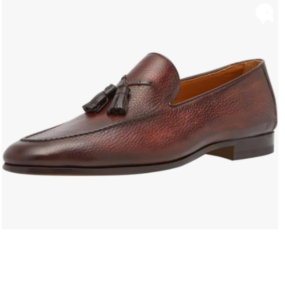 FSJ Brown Leather Tassel Loafers